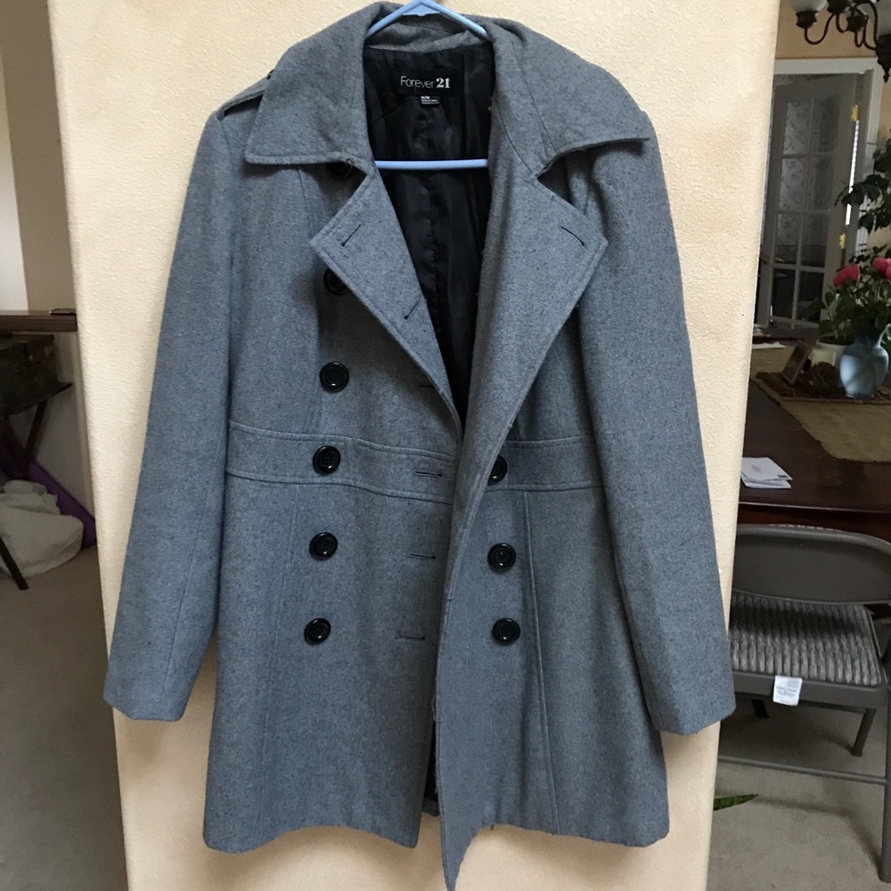Forever 21 gray peacoat